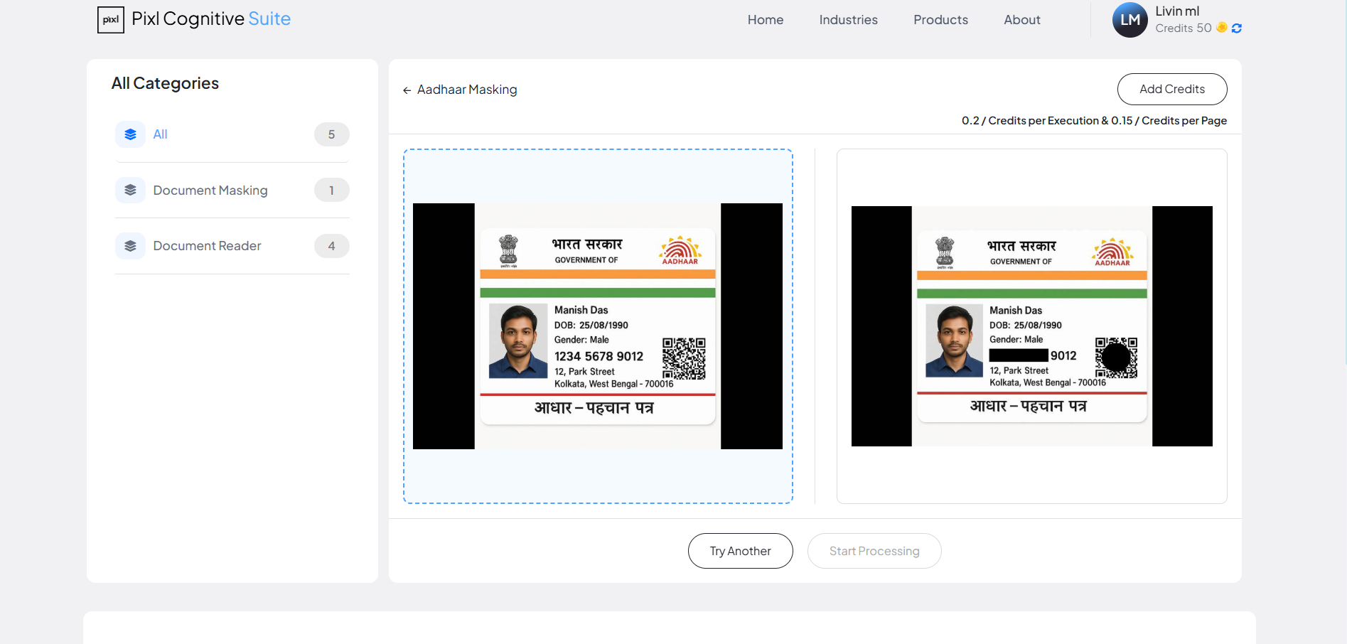 pcs aadhaar masking